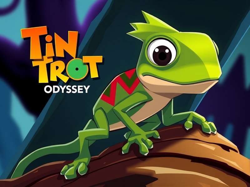 Tint Trot Odyssey game artwork featuring Tint the chameleon
